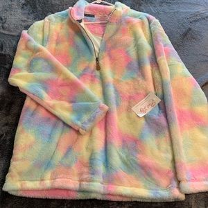 Pink lily Tie dye half zip